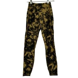 Varley Ankle Leggings Gold Brown Print Exercise Yoga Pants Athletic Women's S